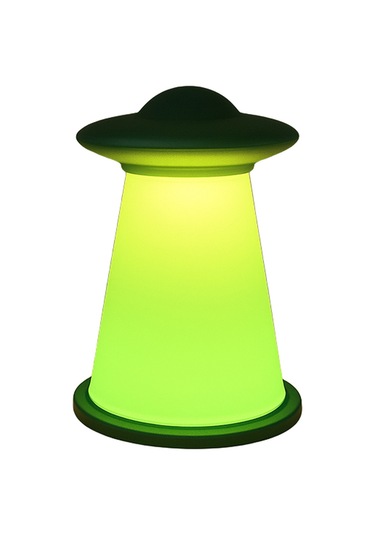Yeşil Işıklı Modern Ufo Tasarımlı Masa Lambası Yeşil