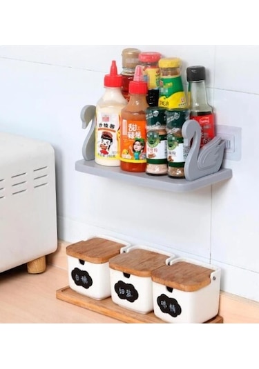 Larimar Kuğu Tasarımlı Kendinden Yapışkanlı Raf - 9019221346010lmr Çok Renkli