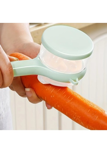 Honeybeeshop Turuncu Çok Amaçlı Sebze Meyve Soyacak Saklama Kutusu Testereli Bıçak Turuncu