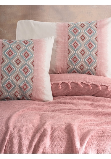 Cotton Box Jakarlı Çift Kişilik Pike Takımı Papina Pudra