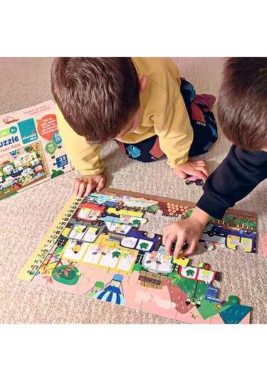Doerkids Park Ara-Bul Yer Puzzle | Eğitici Puzzle 35 Parça Dev Puzzle