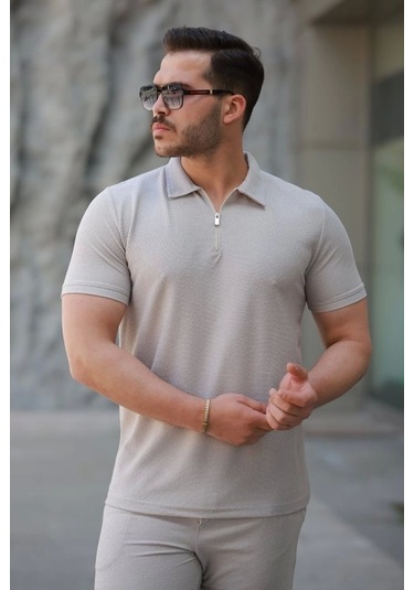 Erkek Şort Tişört Alt Üst Takım Gri