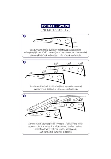 Metal Taşıyıcılı Kapı Üstü Pratik Sundurma 120x120 Md3