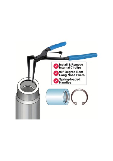 Hightower 1 Adet Yaylı Saplı Dayanıklı 90 Derece Segman Pensesi - İç Çember Sökme Takma Aracı