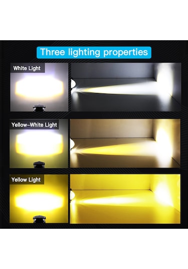 Tenfowee Motorcycle Led Feneri 60w 60000lm - Sarı Beyaz İki Renkli Işık, 600ft Projektör Mesafesi, Ip67 Su Geçirmez, 50000 Saat Ömür