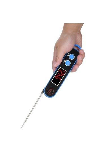 Moly Yunboo Mutfak Yemek Sıcaklık Ölçerı Led Ekranlı Hızlı 304 Çelik Katlanabilir Prob -50 300 Siyah/mavi/kırmızı