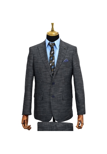 Erkek Kumaş Takım Elbise Yelekli Çift Yırtmaçlı 777-200 Bgl-St02023 001