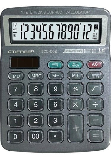 Singree 12 Haneli Büyük Solar Güç Lcd Ekran Büyük Tuşlu Masaüstü Hesap Makinesi Ofis Okul Ev Çocuk Öğrenci Muhasebeci Diğer