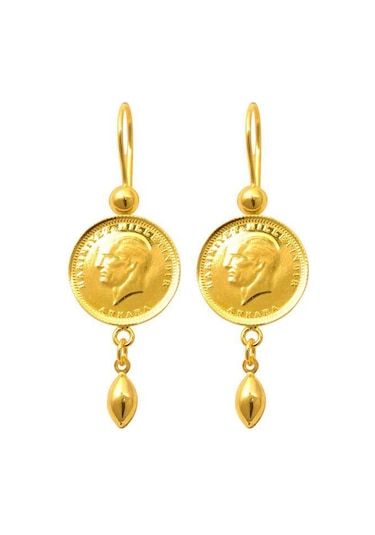 Ata Çeyrek Arpa Küpe 22 Ayar Altın