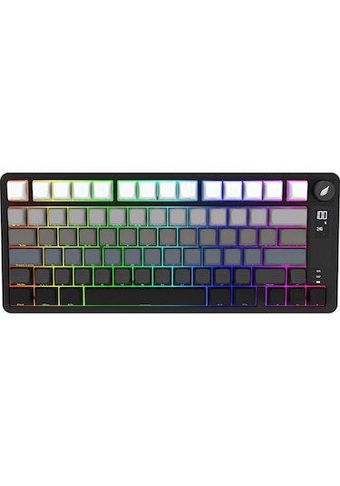 Hk255 Membrane Lcd Rgb Kablosuz/bluetooth Siyah Gradyan %75 Türkçe Gaming Klavye