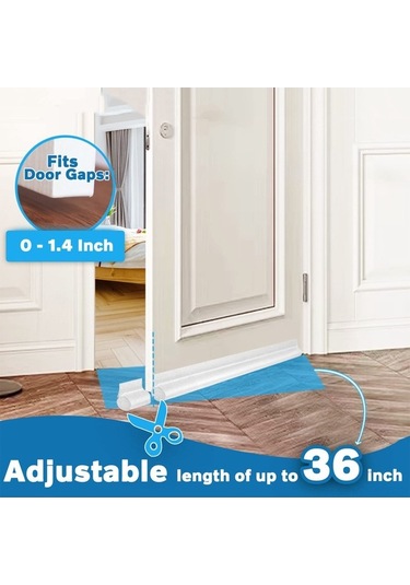 Pazly Kapı Altı Rüzgar & Ses Yalıtım Bariyeri - Tek Taraflı, Kesilebilir, Enerji Tasarruflu 35.8x110cm Kapı Altı İzolasyonu İçin Mükemmel Çözüm