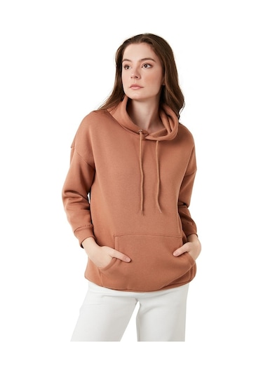 Lela Regular Fit Pamuklu Kapüşonlu Yaka Şardonlu Kışlık Bayan Sweat 5863854 Bisküvi Lela Regular Fit Pamuklu Kapüşonlu Yaka Şardonlu Kışlık Bayan Sweat 5863854 Bisküvi