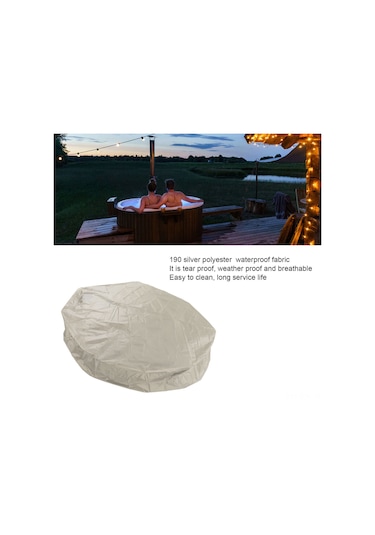 Youmex Dış Mekan Kese Koruması - 190 Gümüş Poliester Taffeta - Dairesel Banyo Kılıfı - Suya, Toza Ve Güneşe Dayanıklı - 190x30cm Bej