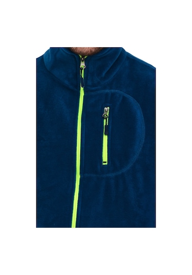 Genıus Store Erkek Polar Tam Fermuarlı 3 Cepli Outdoor Polar Ceket Tactical Flecee Polar-gns İndigo