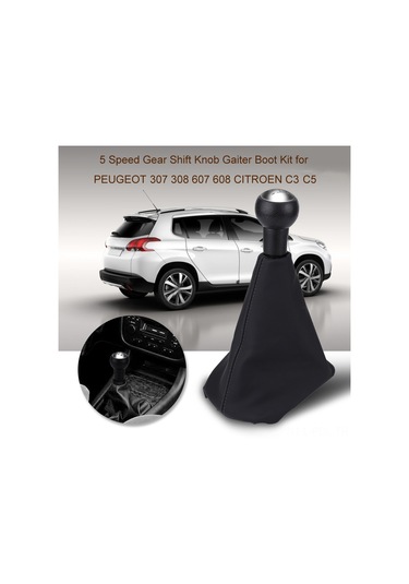 Padalink Peugeot 307 308 607 608 Citroen C3 C5 İçin 5 Vites Değişim Kolu防尘套 Tam Set - Yeni Pu Deri + Plastik Malzeme, Kolay Kurulum
