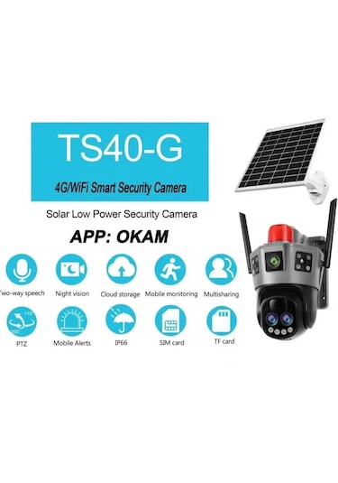 Full Hd 12.000mah Solar Panelli 10x Zoom'lu Sim Kartı Kamera