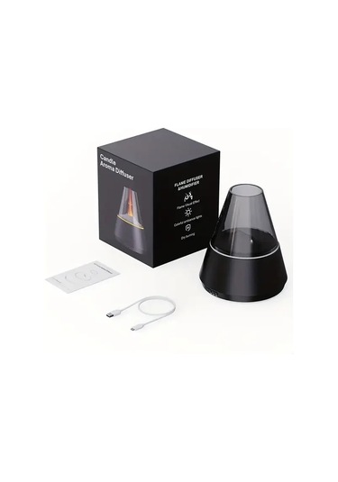 Techbloom Siyah Aa 09 Cool Ve Warm Nemlendirici Esansiyel Yağ Difüzörü 36v Usb Şarjlı 215 M2 Küçük Mekanlar İçin