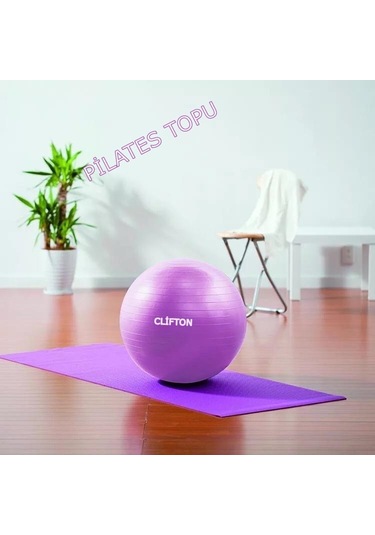 65 CM Pilates Topu Büyük Boy Kalın Yoga Pilates Top-Pompa Mavi
