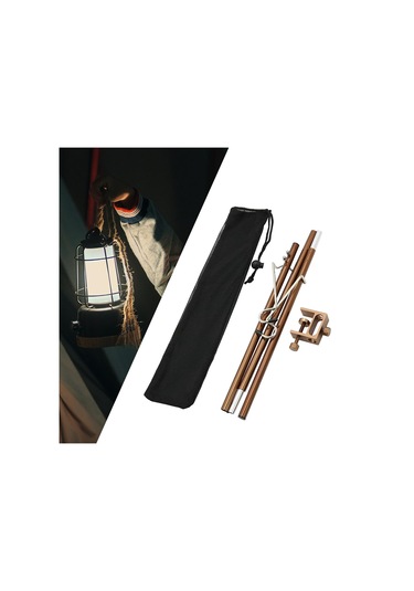 Homyl Kamp Feneri Standı 2 Adet Kancalı Asılı Kahverengi Kahverengi