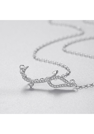 Tancise S925 Ayar Gümüş Kolye Kadın Kore versiyonu Basit Çizgi Timsah Tam Kolye Klavikula Zinciri Hayvan Boyun Zinciri