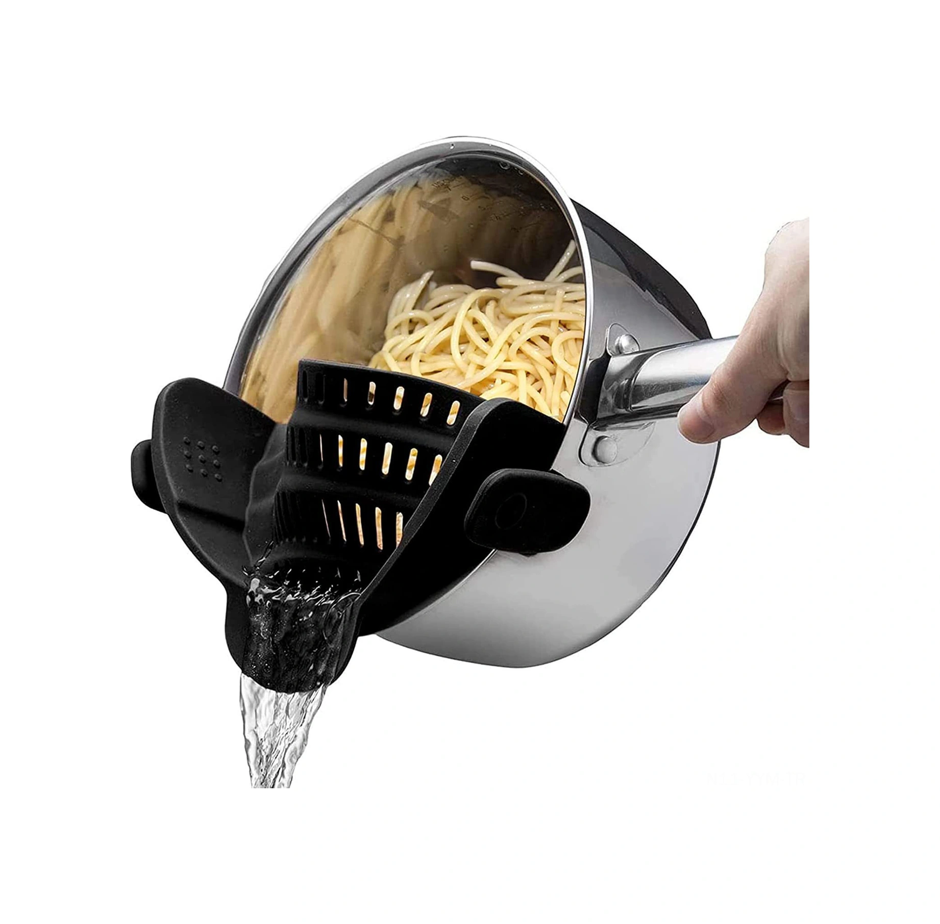 Geeksen Ev Kullanıma Silikon Süzgeç Tencere Kenarı Sıvı Engelleyici - Yeşil Makarna Sebze Süzme Ve Dökülmeyi Önleme Aracı