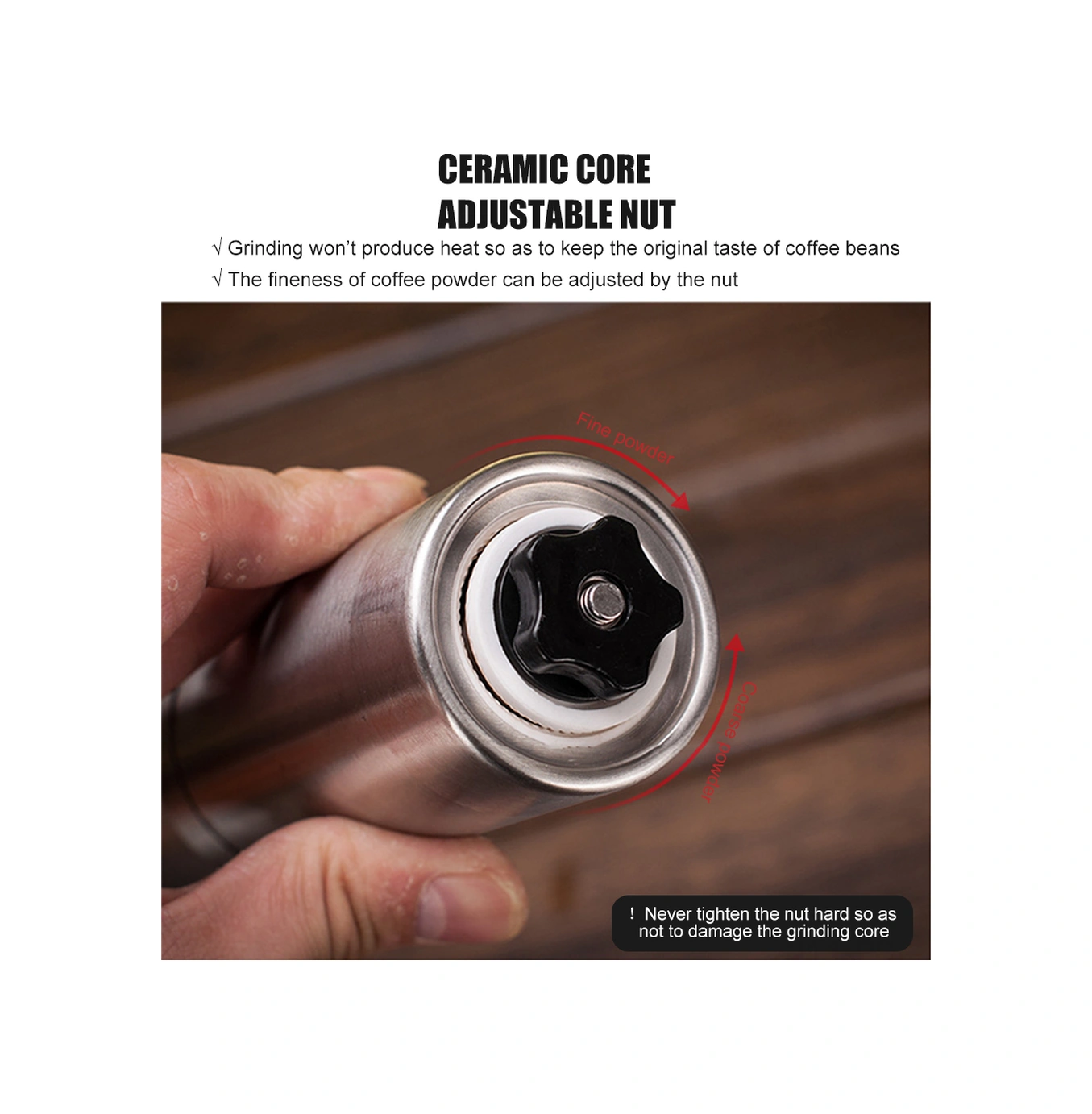 Padalink Portatif El Fincan Kahve Değiştirici 304 Paslanmaz Çelik, Seramik Çekirdek, Ayarlanabilir Zeytinyağı, 40g Kapasite, Sıkça Kullanılan Çok Renkli