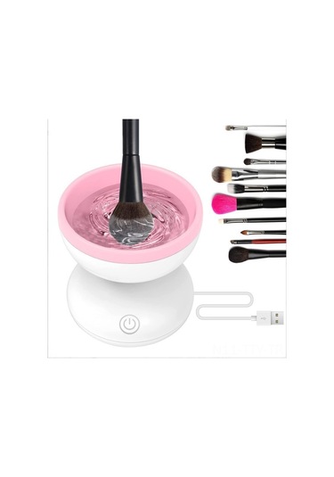 Dianziye Makeup Fırçası Otomatik Temizleyici - Usb Şarjlı Elektrikli Fırça Temizleme Aleti - Pembe Renkli Pratik Kişisel Bakım Aracı