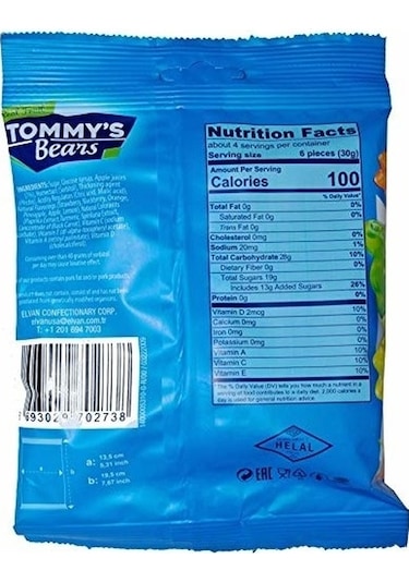 Tommy's Bears Candy Break Mixed Fruit Jelibon 128 G