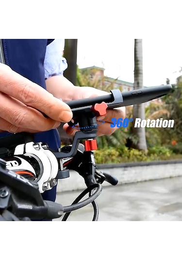 Qingmipy Motor Elektrikli Bisiklet İçin Alüminyum Telefon Tutucu, Geribakış Aynası Tipi, 360 Döner, 55-95mm Genişlik, Siyah Sjj-299e