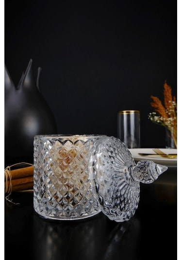 Digithome Cam Kapaklı Şekerlik Lokumluk Ve Kurabiyelik 11,5 Cm - Tg1030-2.5 C1-1-276