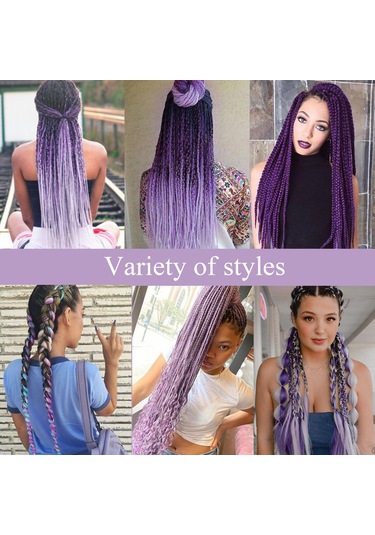 Mufunye 26 İnç Sentetik Örgü Saç, Gradyan Renkli Saç Örgüsü, Nzb002 Serisi Yüksek Isıya Dayanıklı Saç Modelleri