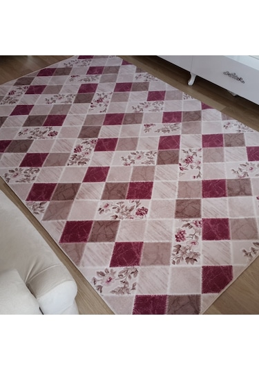 Altınsar Halı Lilyum Mürdüm Jel Taban Koridor Mutfak Kesme Yolluk