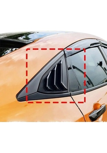 Hyundai Elantra Kelebek Cam Kaplama Vizörü Parlak Siyah 2021