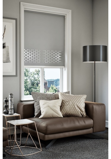 Lazer Kesim Mat Stor Perde, Lazer Kesimli Klasik Serisi, C-4004 Antrasit Renk Antrasit