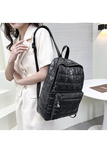 Dancemonkey Uzay Ultra Siyah Sırt Sırt Okul Kızlar Kış Kapitone Kadınlar Kadın Kadın Için Hafif Genç Ekose Çantası Çantaları Çanta Aşağı Vs Siyah