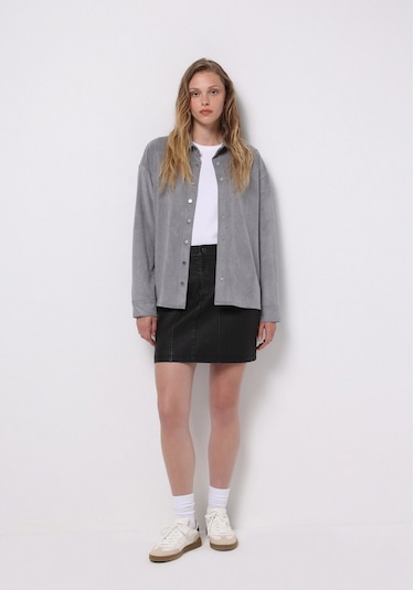 Colins Mini Düz Fermuarlı Kadın Siyah Etek Cl1076653 Q1.v1 Blk Siyah