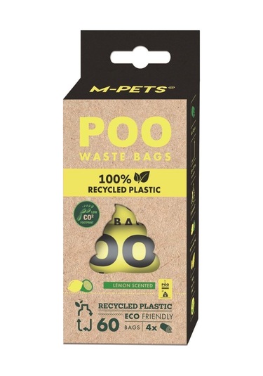 10171799 M-pets Poo 100% Recycled Dışkı Poşeti Limon Kokulu 4x15