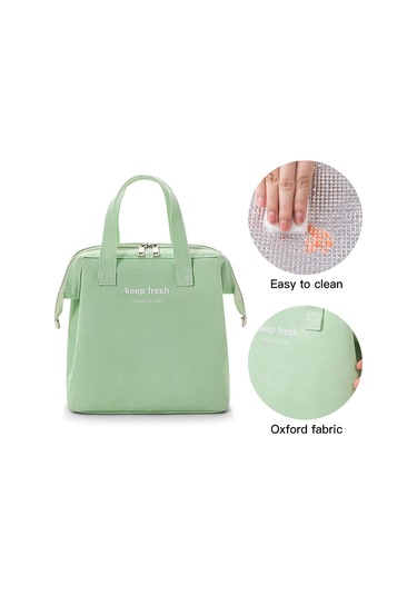Xiyyadms Yeni Büyük Kapasiteli Isı Koruyucu Yemek Çantası, Taşınabilir Soğutma Çantası - Açık Yeşil Yeşil