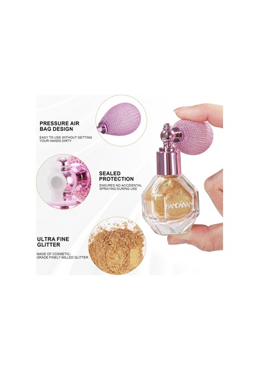 Gümüş Elmas Vurgulama Tozu Glitter Sprey Hava Yastığı Uygulaması Parlak 03 4.6g C01