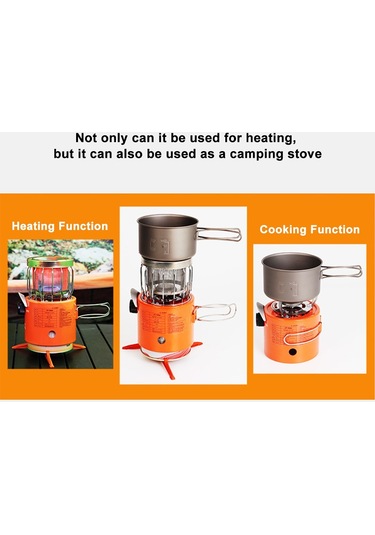 Apg Taşınabilir 2000 W Gaz Isıtıcı Açık Kamp Sobası Isıtma Turuncu