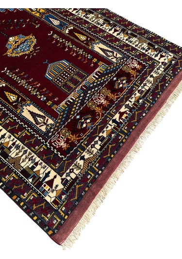 El Dokuma Sıfır Özel Koleksiyonluk Yayhalı Halısı 112x160 Kök Boya Özel Dokuma Halı Mavi