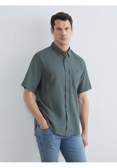 Lcwaıkıkı Classic Yeşil Regular Fit Poplin Erkek Gömlek