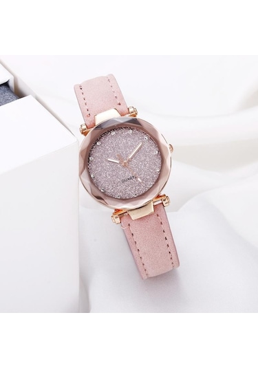 Pembe Moda Yıldızlı Gökyüzü Kızın Kuvars Saatler En Lüks Bayanlar Kol Saatleri Arkadaş, Aile İçin Hediyeler