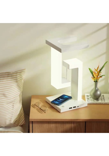 Süspansiyon Anti-yerçekimi Masa Gece Lambası Dokunmatik Masaüstü Led Işık, Cep Telefonu Kablosuz Şarj Fonksiyonu İle Çok Renkli