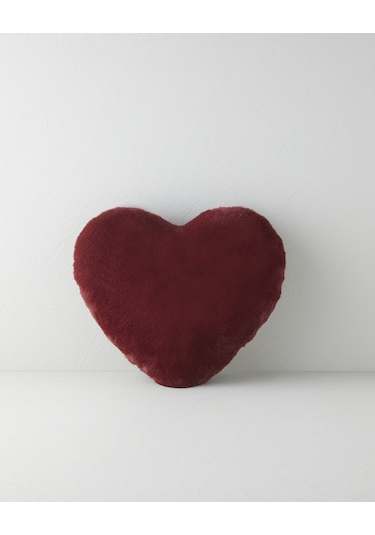 English Home Kalpli Pelüş Dekoratif Kırlent Bordo Bordo