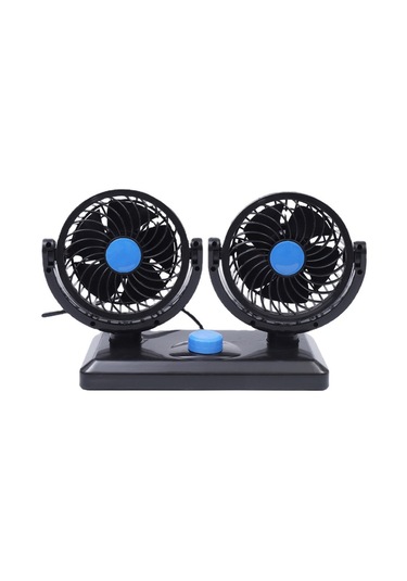 Huxın Hx-t303 6.5w 360 Derece Ayarlanabilir Dönüşlü İki Kafalı Düşük Gürültülü Mini Elektrikli Araba Fanı, Dc12v