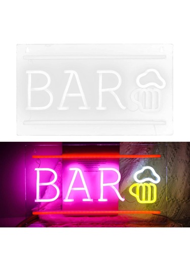 Homyl Ev Bar Için Neon Tabelalar Led Usb Dekoratif Işık Dekoru Beyaz Çok Renkli