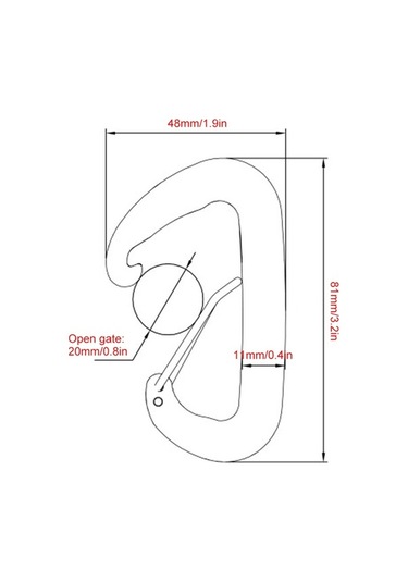 Pazly 6 Adet 12kn Kapalı Kilitli Karabina Seti - Kamp, Yürüyüş, Tekne İçin Çok Renkli - Dayanıklı Alüminyum, Pratik Kullanım Çok Renkli