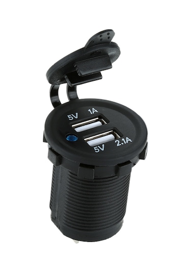 Ximistore9 Araçlar İçin Çift Usb Portlu Şarj Cihazı - Su Geçirmez, 5v 2.1a/1a Çıkışlı, Otomobil, Motosiklet, Kamyon, Minibüs, Atv Ve Tekneler İçin