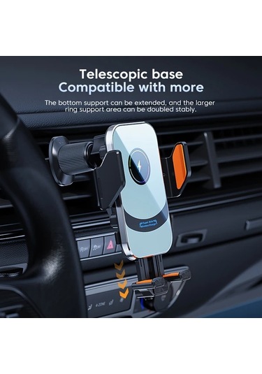 Honeybeeshop Simli 15w Kablosuz Araba Sarj Cihazi Qi Hizli Sarj Otomatik Kelepce Hava Kanali Telefon Tutucu İphone Uyumlu 15 14 13 12